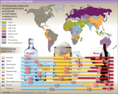 Картинка: алкогольная карта мира