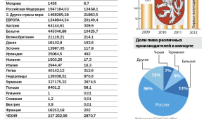 Фото: Статистика импорта пива в Украину за 2011 год.